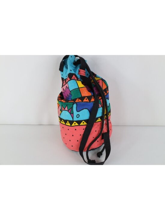 Vintage 90s Streetwear Distressed Rainbow Abstract Art Cinch Top Slingback Bag main image 7